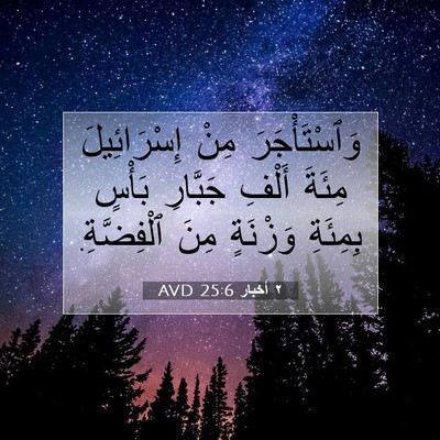 Picture 07 - ٢ أخبار 25:6 AVD - وَٱسْتَأْجَرَ مِنْ - Bible Verse Picture