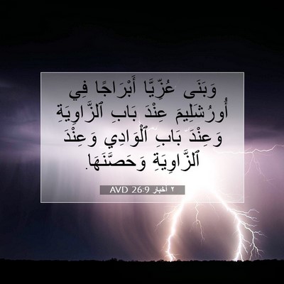 Picture 07 - ٢ أخبار 26:9 AVD - وَبَنَى عُزِّيَّا - Bible Verse Picture