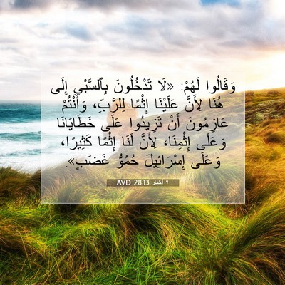Picture 07 - ٢ أخبار 28:13 AVD - وَقَالُوا لَهُمْ: «لَا - Bible Verse Picture