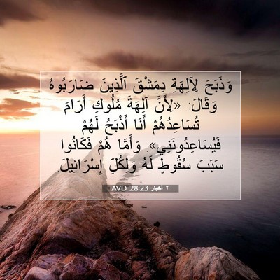 Picture 07 - ٢ أخبار 28:23 AVD - وَذَبَحَ لِآلِهَةِ - Bible Verse Picture