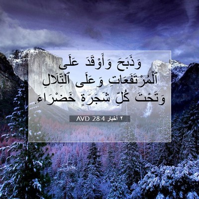 Picture 07 - ٢ أخبار 28:4 AVD - وَذَبَحَ وَأَوْقَدَ عَلَى - Bible Verse Picture