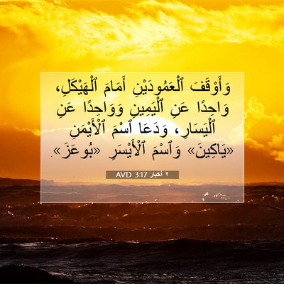 Picture 07 - ٢ أخبار 3:17 AVD - وَأَوْقَفَ ٱلْعَمُودَيْنِ - Bible Verse Picture