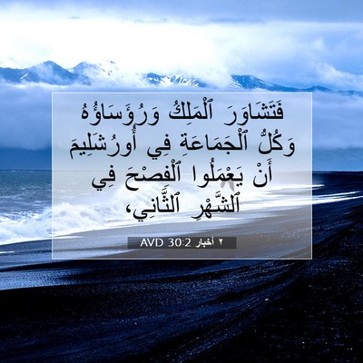 Picture 07 - ٢ أخبار 30:2 AVD - فَتَشَاوَرَ ٱلْمَلِكُ - Bible Verse Picture