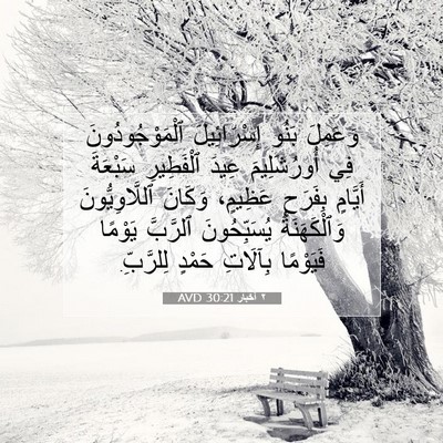 Picture 07 - ٢ أخبار 30:21 AVD - وَعَمِلَ بَنُو - Bible Verse Picture