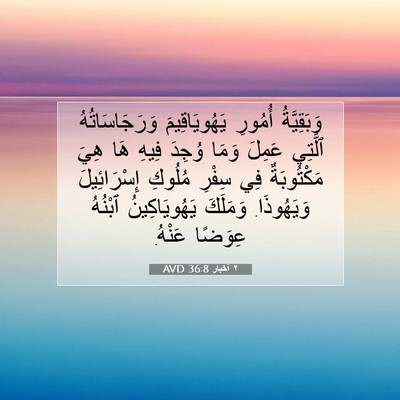 Picture 07 - ٢ أخبار 36:8 AVD - وَبَقِيَّةُ أُمُورِ - Bible Verse Picture
