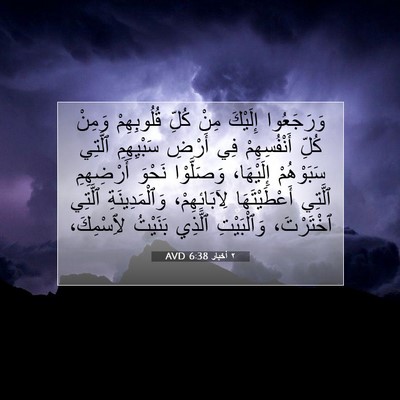 Picture 07 - ٢ أخبار 6:38 AVD - وَرَجَعُوا إِلَيْكَ مِنْ - Bible Verse Picture