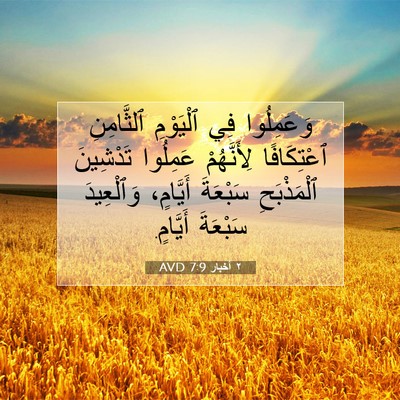 Picture 07 - ٢ أخبار 7:9 AVD - وَعَمِلُوا فِي ٱلْيَوْمِ - Bible Verse Picture