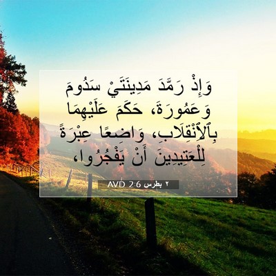 Picture 07 - ٢ بطرس 2:6 AVD - وَإِذْ رَمَّدَ - Bible Verse Picture