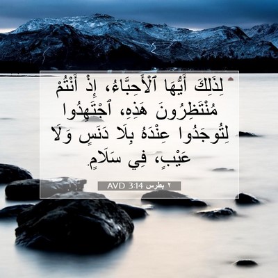 Picture 07 - ٢ بطرس 3:14 AVD - لِذَلِكَ أَيُّهَا - Bible Verse Picture