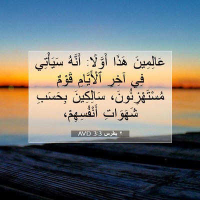 Picture 07 - ٢ بطرس 3:3 AVD - عَالِمِينَ هَذَا أَوَّلًا: - Bible Verse Picture