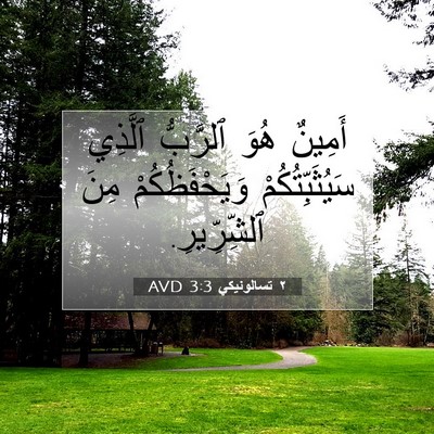 Picture 07 - ٢ تسالونيكي 3:3 AVD - أَمِينٌ هُوَ ٱلرَّبُّ - Bible Verse Picture