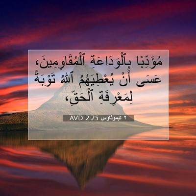 Picture 07 - ٢ تيموثاوس 2:25 AVD - مُؤَدِّبًا بِٱلْوَدَاعَةِ - Bible Verse Picture