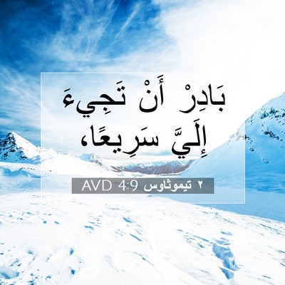 Picture 07 - ٢ تيموثاوس 4:9 AVD - بَادِرْ أَنْ تَجِيءَ - Bible Verse Picture