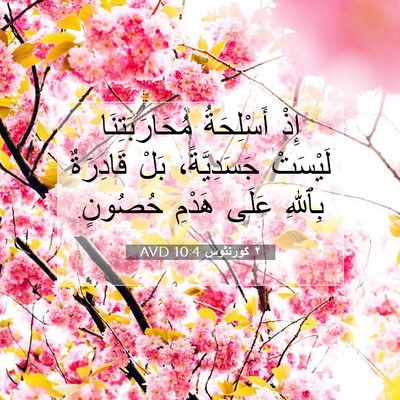 Picture 07 - ٢ كورنثوس 10:4 AVD - إِذْ أَسْلِحَةُ - Bible Verse Picture