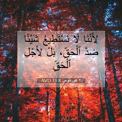 Picture 07 - ٢ كورنثوس 13:8 AVD - لِأَنَّنَا لَا - Bible Verse Picture