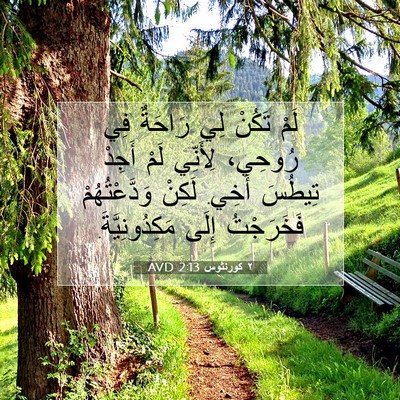 Picture 07 - ٢ كورنثوس 2:13 AVD - لَمْ تَكُنْ لِي رَاحَةٌ - Bible Verse Picture