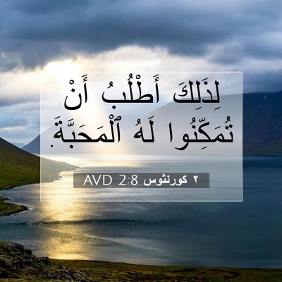 Picture 07 - ٢ كورنثوس 2:8 AVD - لِذَلِكَ أَطْلُبُ أَنْ - Bible Verse Picture