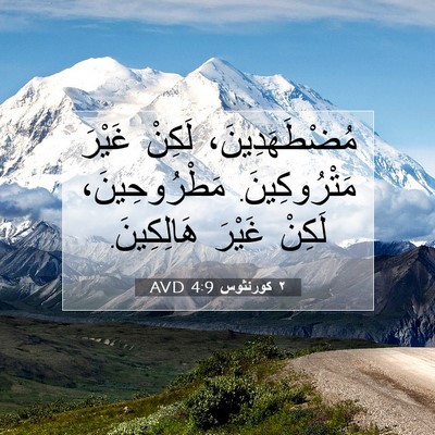 Picture 07 - ٢ كورنثوس 4:9 AVD - مُضْطَهَدِينَ، لَكِنْ - Bible Verse Picture