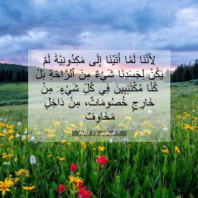 Picture 07 - ٢ كورنثوس 7:5 AVD - لِأَنَّنَا لَمَّا - Bible Verse Picture