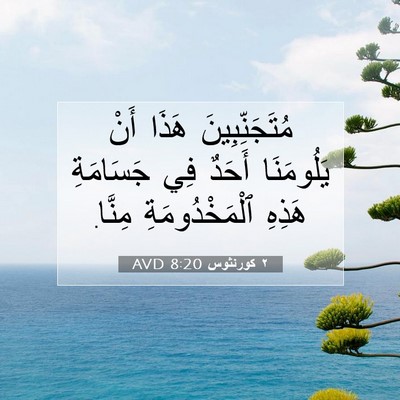 Picture 07 - ٢ كورنثوس 8:20 AVD - مُتَجَنِّبِينَ هَذَا أَنْ - Bible Verse Picture
