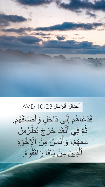 أَعْمَالُ ٱلرُّسُلِ 10:23 AVD Mobile Phone Wallpaper - فَدَعَاهُمْ إِلَى دَاخِلٍ - Mobile Bible Verse Wallpaper
