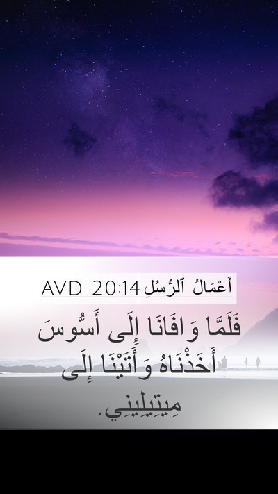 أَعْمَالُ ٱلرُّسُلِ 20:14 AVD Mobile Phone Wallpaper - فَلَمَّا وَافَانَا إِلَى - Mobile Bible Verse Wallpaper