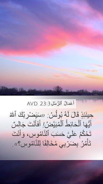 أَعْمَالُ ٱلرُّسُلِ 23:3 AVD Mobile Phone Wallpaper - حِينَئِذٍ قَالَ لَهُ - Mobile Bible Verse Wallpaper