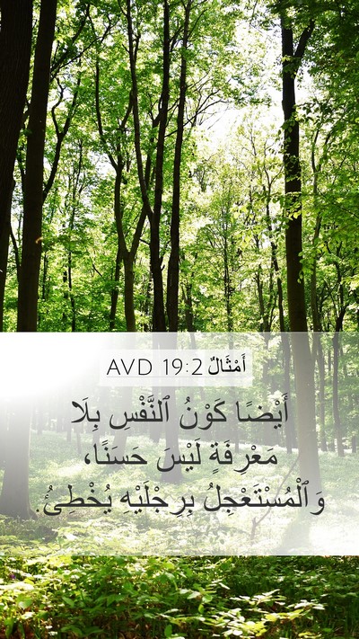 أَمْثَالٌ 19:2 AVD Bible Verse Image