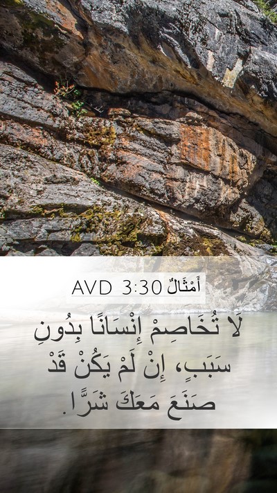أَمْثَالٌ 3:30 AVD Mobile Phone Wallpaper - لَا تُخَاصِمْ إِنْسَانًا - Mobile Bible Verse Wallpaper