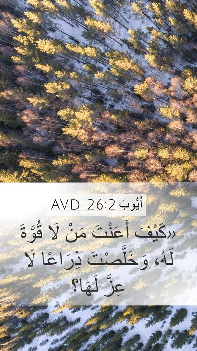 أَيُّوبَ 26:2 AVD Mobile Phone Wallpaper - «كَيْفَ أَعَنْتَ مَنْ لَا - Mobile Bible Verse Wallpaper