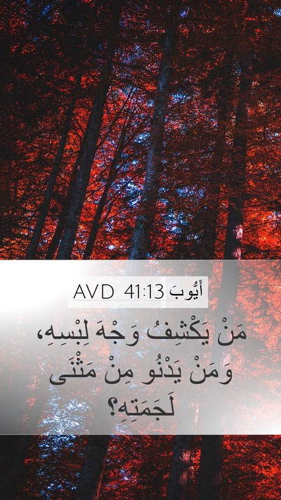 أَيُّوبَ 41:13 AVD Mobile Phone Wallpaper - مَنْ يَكْشِفُ وَجْهَ - Mobile Bible Verse Wallpaper
