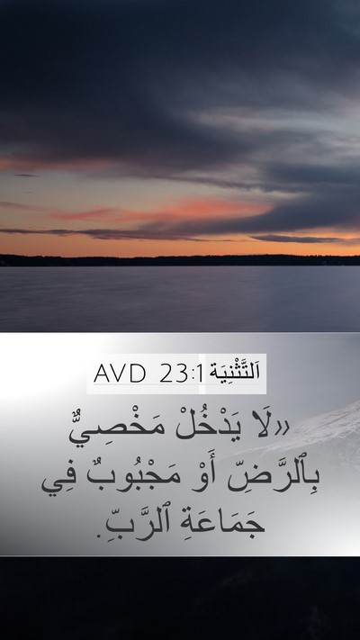اَلتَّثْنِيَة 23:1 AVD Bible Verse Image