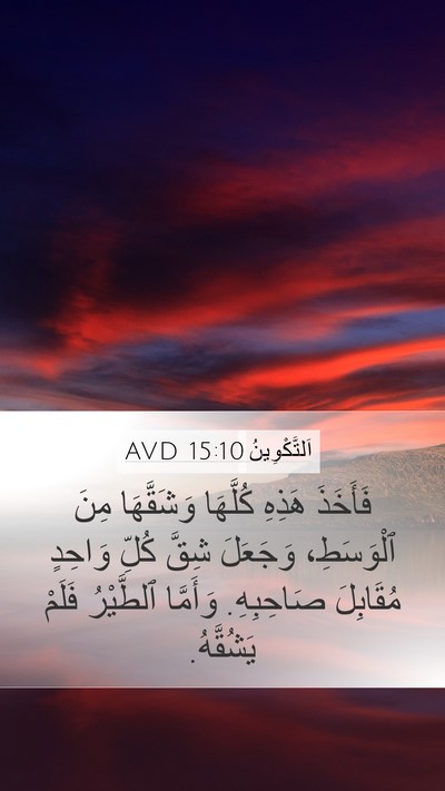 اَلتَّكْوِينُ 15:10 AVD Mobile Phone Wallpaper - فَأَخَذَ هَذِهِ كُلَّهَا - Mobile Bible Verse Wallpaper