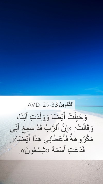 اَلتَّكْوِينُ 29:33 AVD Bible Verse Image