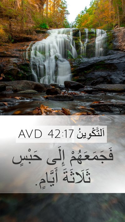 اَلتَّكْوِينُ 42:17 AVD Mobile Phone Wallpaper - فَجَمَعَهُمْ إِلَى حَبْسٍ - Mobile Bible Verse Wallpaper