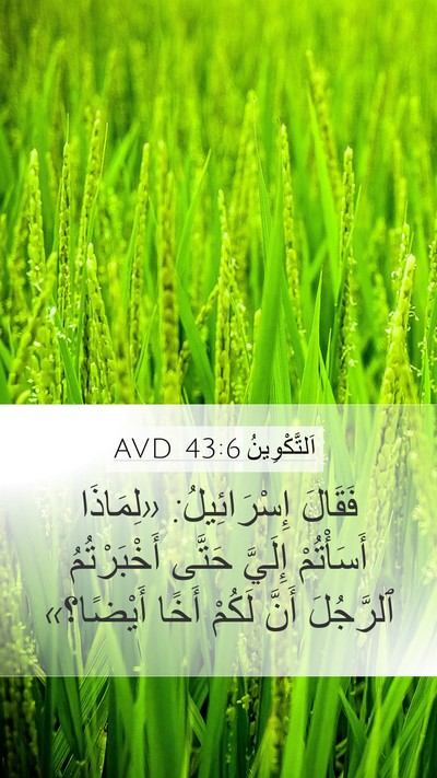 اَلتَّكْوِينُ 43:6 AVD Mobile Phone Wallpaper - فَقَالَ إِسْرَائِيلُ: - Mobile Bible Verse Wallpaper