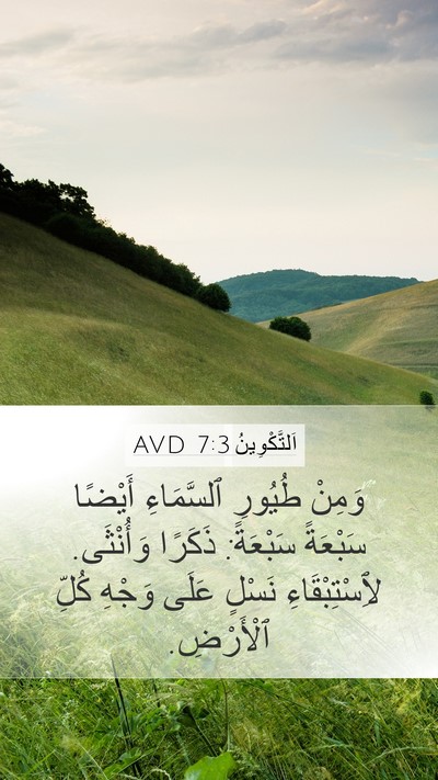 اَلتَّكْوِينُ 7:3 AVD Mobile Phone Wallpaper - وَمِنْ طُيُورِ ٱلسَّمَاءِ - Mobile Bible Verse Wallpaper
