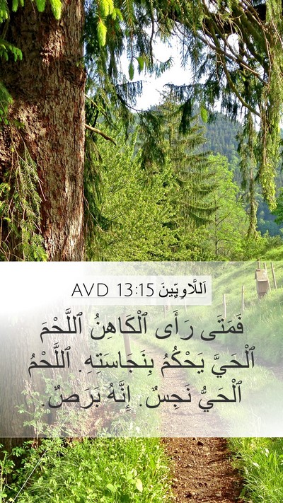 اَللَّاوِيِّينَ 13:15 AVD Mobile Phone Wallpaper - فَمَتَى رَأَى ٱلْكَاهِنُ - Mobile Bible Verse Wallpaper