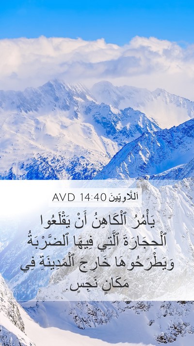 اَللَّاوِيِّينَ 14:40 AVD Mobile Phone Wallpaper - يَأْمُرُ ٱلْكَاهِنُ أَنْ - Mobile Bible Verse Wallpaper