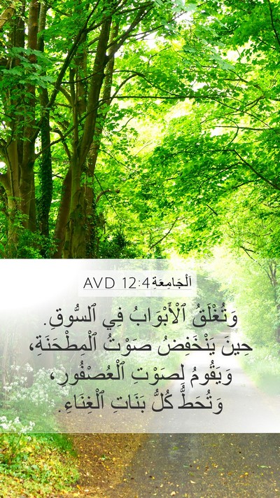 اَلْجَامِعَةِ 12:4 AVD Mobile Phone Wallpaper - وَتُغْلَقُ ٱلْأَبْوَابُ - Mobile Bible Verse Wallpaper