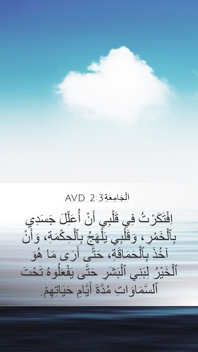 اَلْجَامِعَةِ 2:3 AVD Bible Verse Image