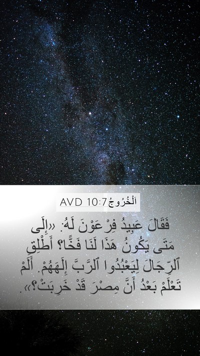 اَلْخُرُوجُ 10:7 AVD Bible Verse Image