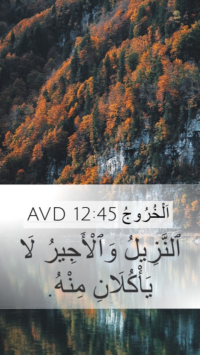 اَلْخُرُوجُ 12:45 AVD Mobile Phone Wallpaper - ٱلنَّزِيلُ وَٱلْأَجِيرُ - Mobile Bible Verse Wallpaper
