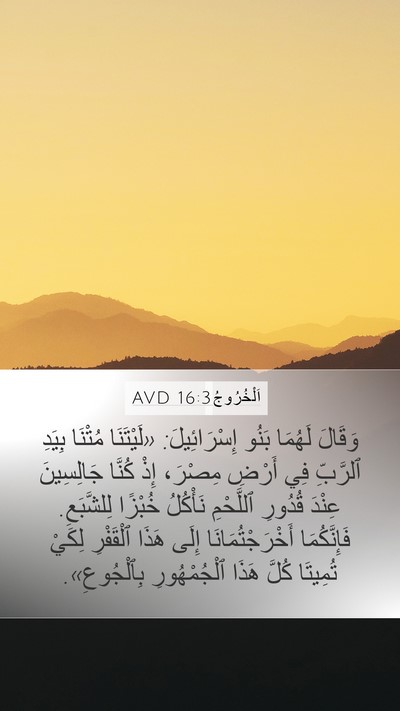 اَلْخُرُوجُ 16:3 AVD Bible Verse Image