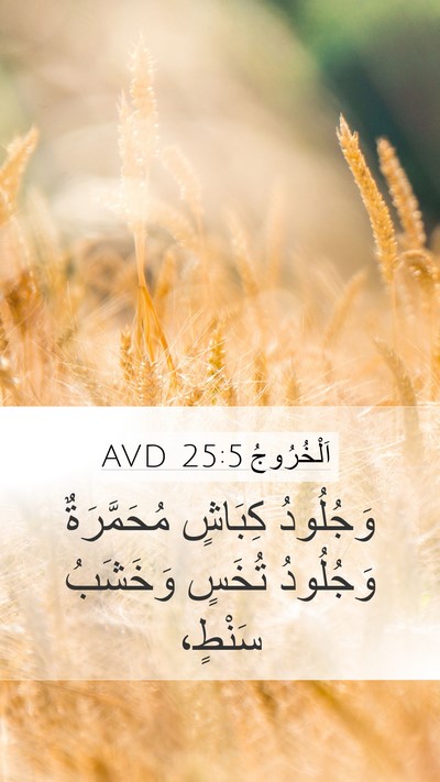 اَلْخُرُوجُ 25:5 AVD Mobile Phone Wallpaper - وَجُلُودُ كِبَاشٍ - Mobile Bible Verse Wallpaper