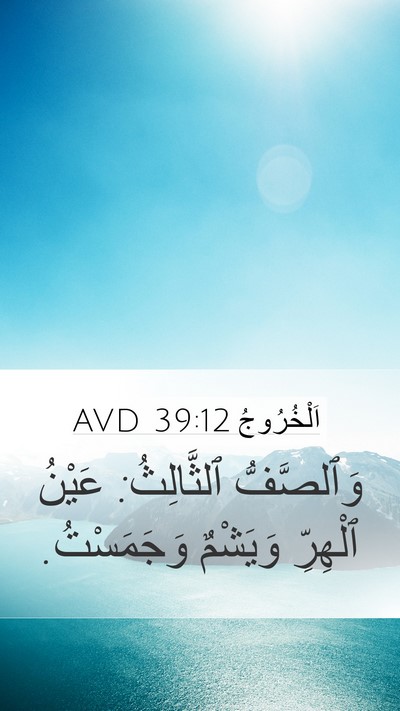 اَلْخُرُوجُ 39:12 AVD Mobile Phone Wallpaper - وَٱلصَّفُّ ٱلثَّالِثُ: - Mobile Bible Verse Wallpaper