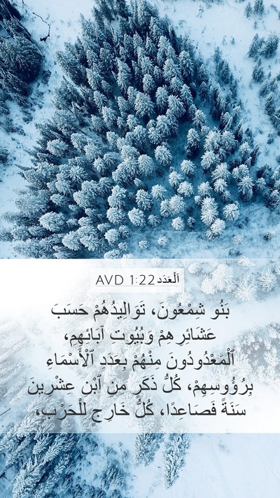 اَلْعَدَد 1:22 AVD Mobile Phone Wallpaper - بَنُو شِمْعُونَ، - Mobile Bible Verse Wallpaper