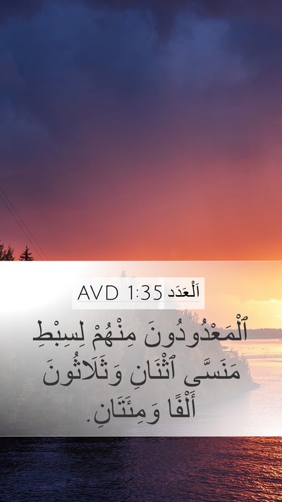 اَلْعَدَد 1:35 AVD Mobile Phone Wallpaper - ٱلْمَعْدُودُونَ مِنْهُمْ - Mobile Bible Verse Wallpaper