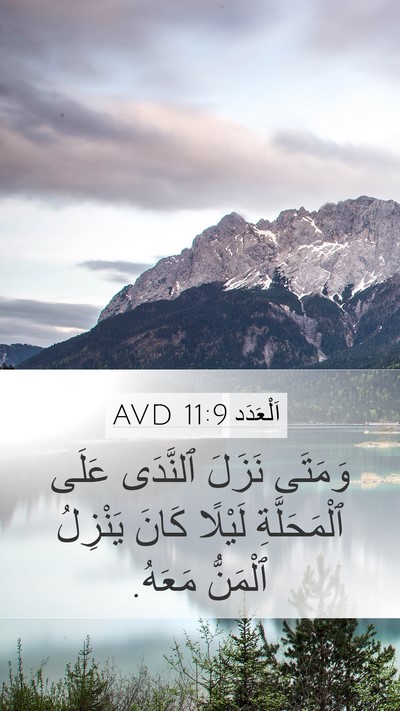 اَلْعَدَد 11:9 AVD Mobile Phone Wallpaper - وَمَتَى نَزَلَ ٱلنَّدَى - Mobile Bible Verse Wallpaper