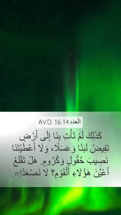 اَلْعَدَد 16:14 AVD Mobile Phone Wallpaper - كَذَلِكَ لَمْ تَأْتِ بِنَا - Mobile Bible Verse Wallpaper